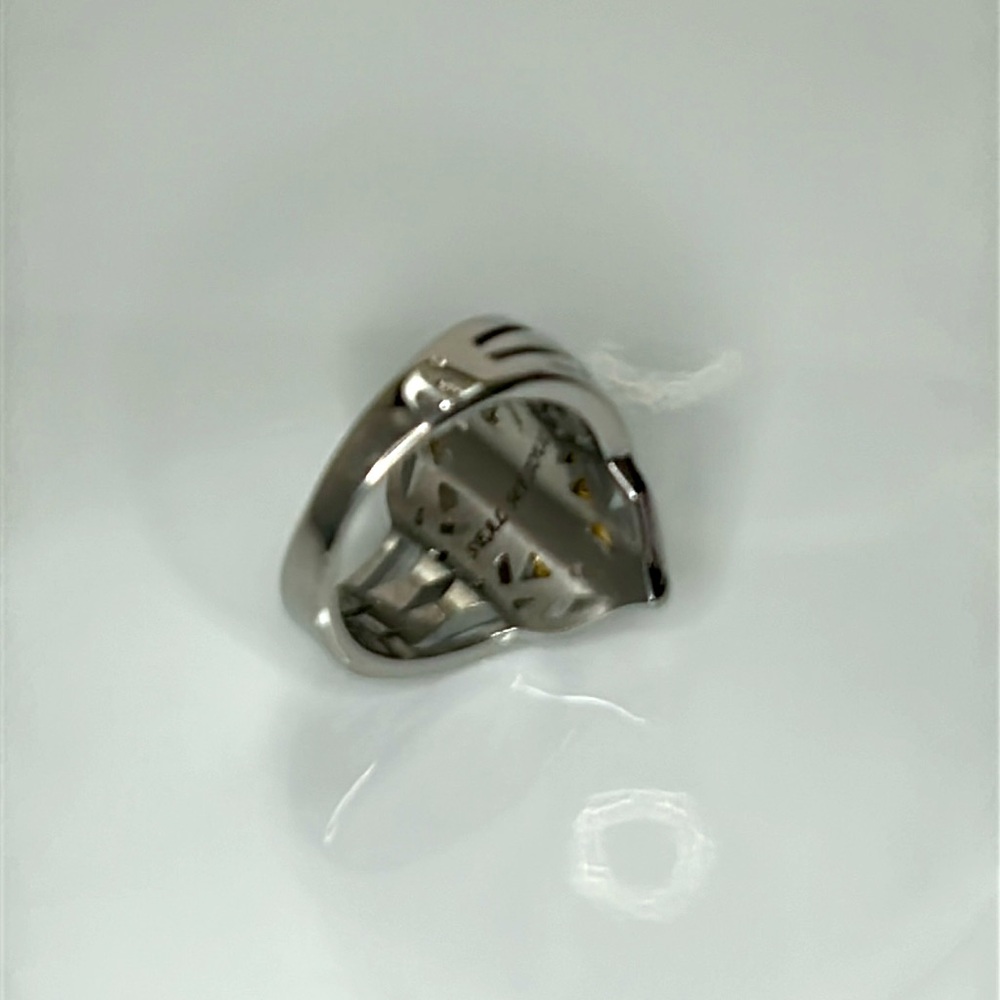 NWOT Michael Anthony Nativity Stone Hypoallergenic Stainless Steel & Gold Ring - Picture 6 of 9